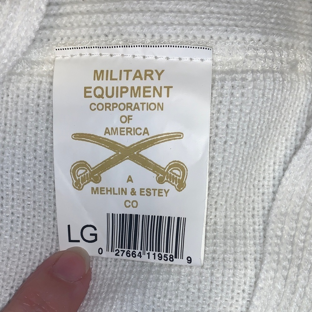 Mehlin & Estey co Women’s white Cardigan Sweater front pockets size large - Picture 6 of 6